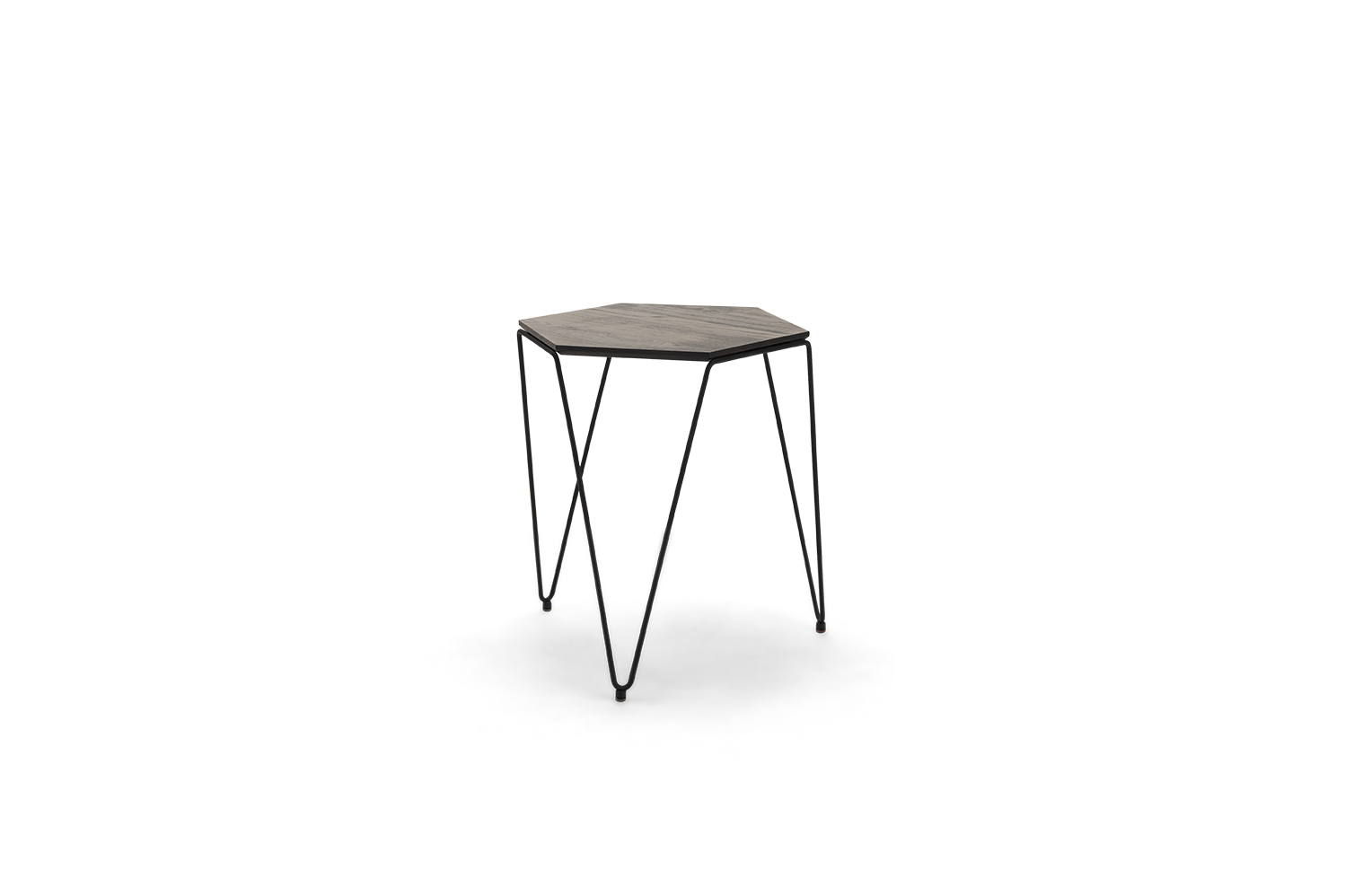 Harvink bijzettafel Rep &amp; Roer blad eiken antraciet met frame zwart fijnstructuur