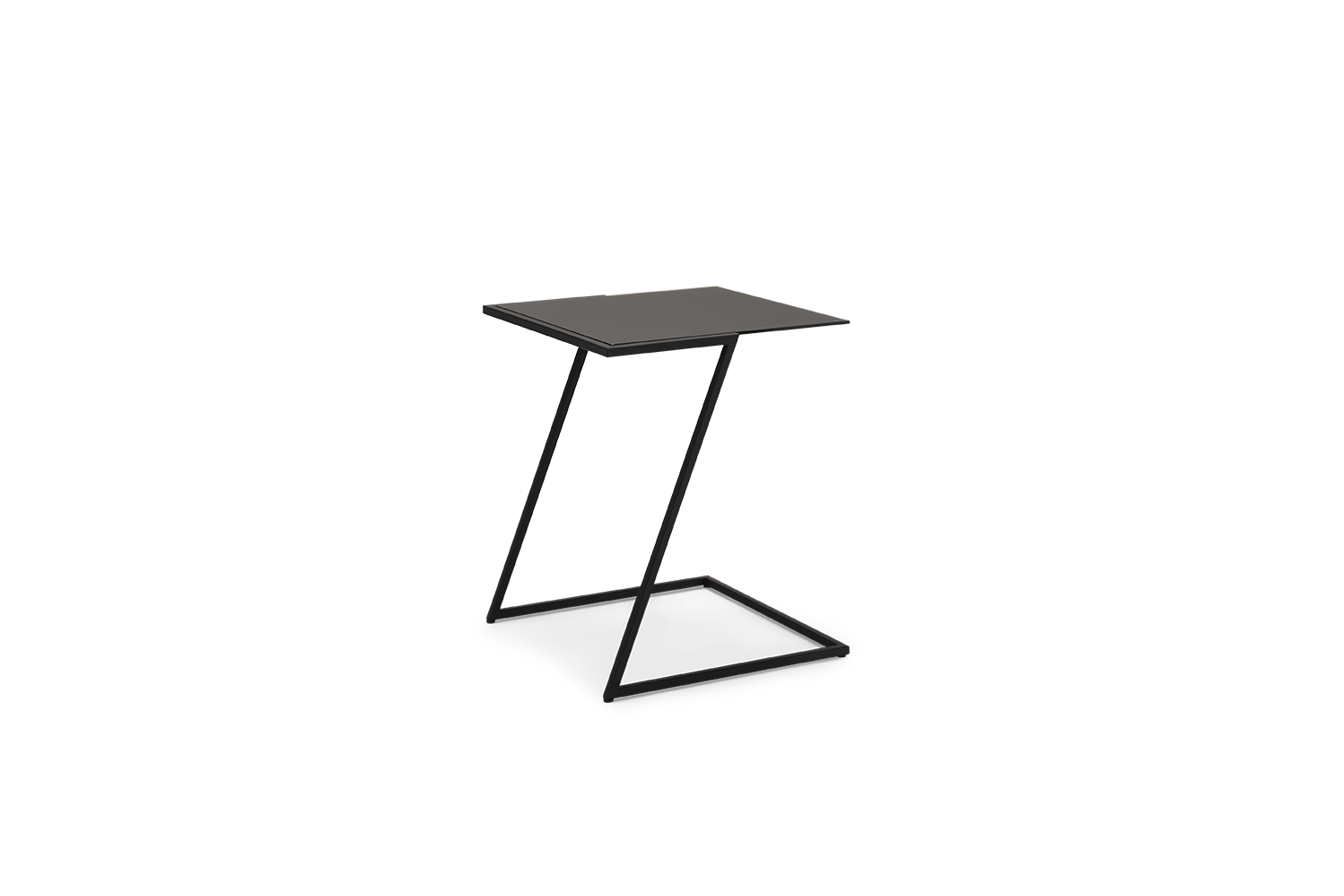 Harvink bijzettafel Zet zwart glas met frame zwart fjnstructuur
