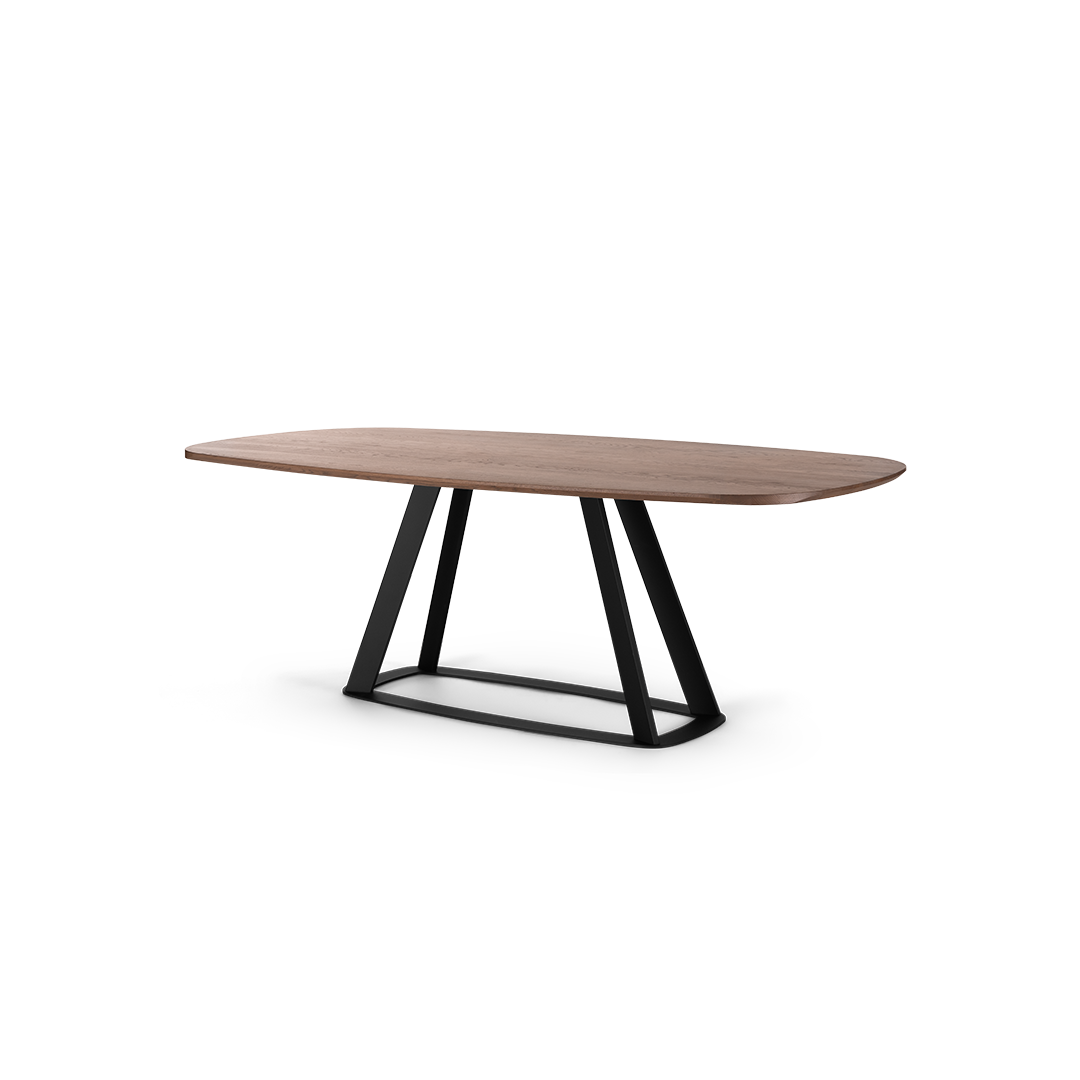 Harvink eettafel Fier Deens ovaal blad eiken smoke gebeitst afgewerkt met matte lak